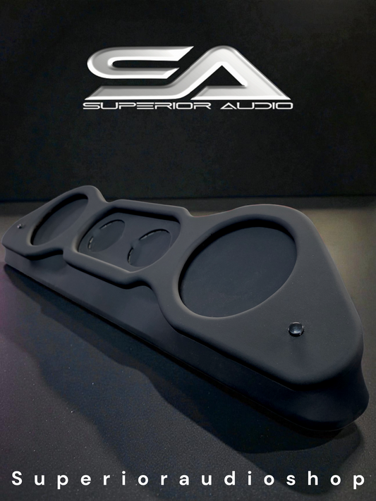 Universal Speaker Panel 2x6.5 2xTweeters Roof Rack Black (Fits 6.5 & Larger)