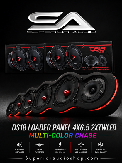 UNIVERSAL SA-4X6.5-2TWLED Speaker Panel (Loaded with Ds18 Speakers & Tweeters