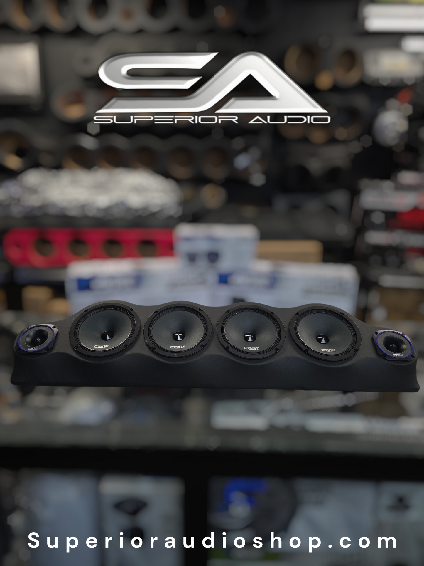 Universal Black Speaker Panel 4x6.5 2xTweeters Roof Rack Includes Speakers