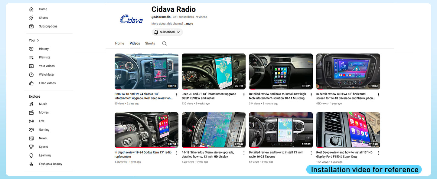 Cidava 13 Inch Car Radio for Dodge RAM 2014-2018 and 2019-2024 RAM Classic Old Body Style, T-Style Car Stereo with Wireless CarPlay/Android Auto, Fast Boot, Upgraded DSP & EQ, 4G LTE, 8+128GB