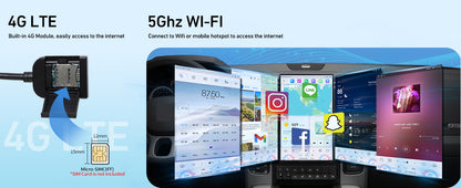 Cidava 13 Inch Car Radio for Dodge RAM 2014-2018 and 2019-2024 RAM Classic Old Body Style, T-Style Car Stereo with Wireless CarPlay/Android Auto, Fast Boot, Upgraded DSP & EQ, 4G LTE, 8+128GB