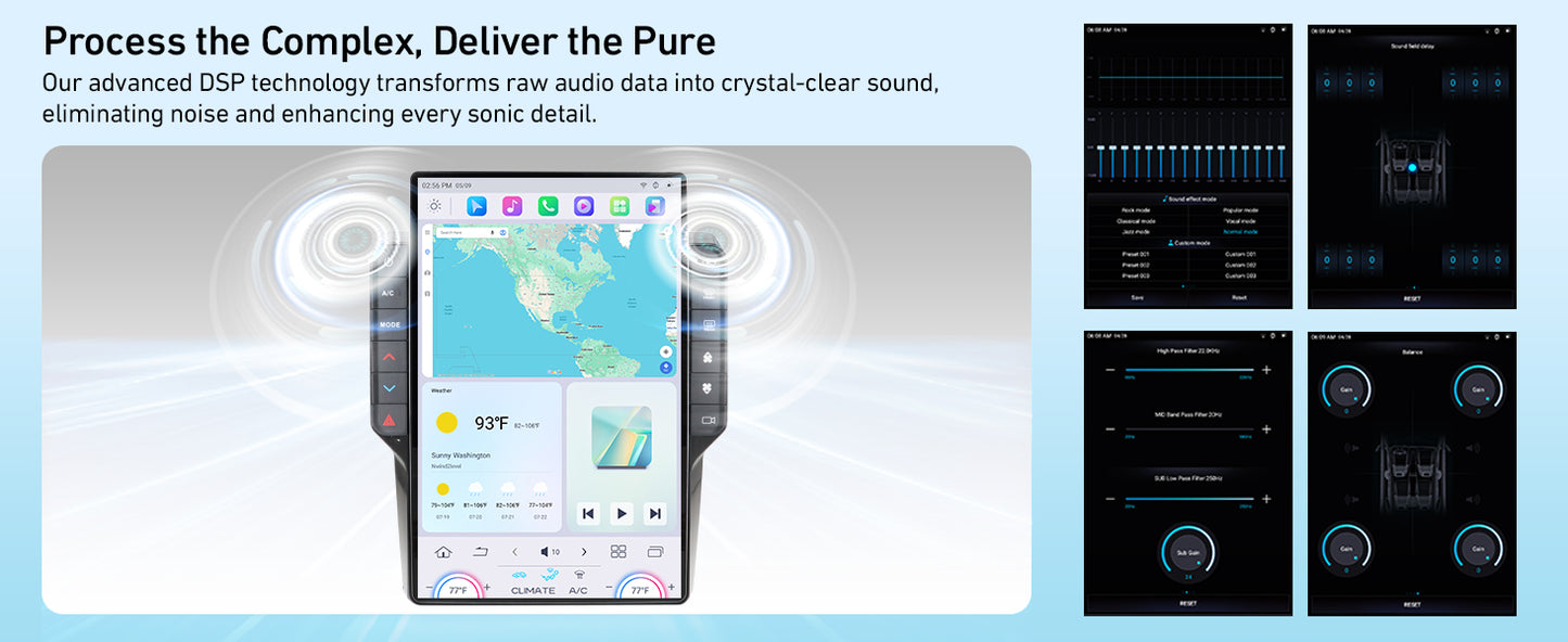 Cidava 13 Inch Car Radio for Dodge RAM 2014-2018 and 2019-2024 RAM Classic Old Body Style, T-Style Car Stereo with Wireless CarPlay/Android Auto, Fast Boot, Upgraded DSP & EQ, 4G LTE, 8+128GB