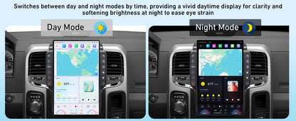 Cidava 13 Inch Car Radio for Dodge RAM 2014-2018 and 2019-2024 RAM Classic Old Body Style, T-Style Car Stereo with Wireless CarPlay/Android Auto, Fast Boot, Upgraded DSP & EQ, 4G LTE, 8+128GB